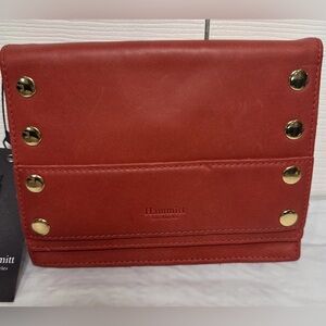Hammitt Red Clutch with Gold Accents